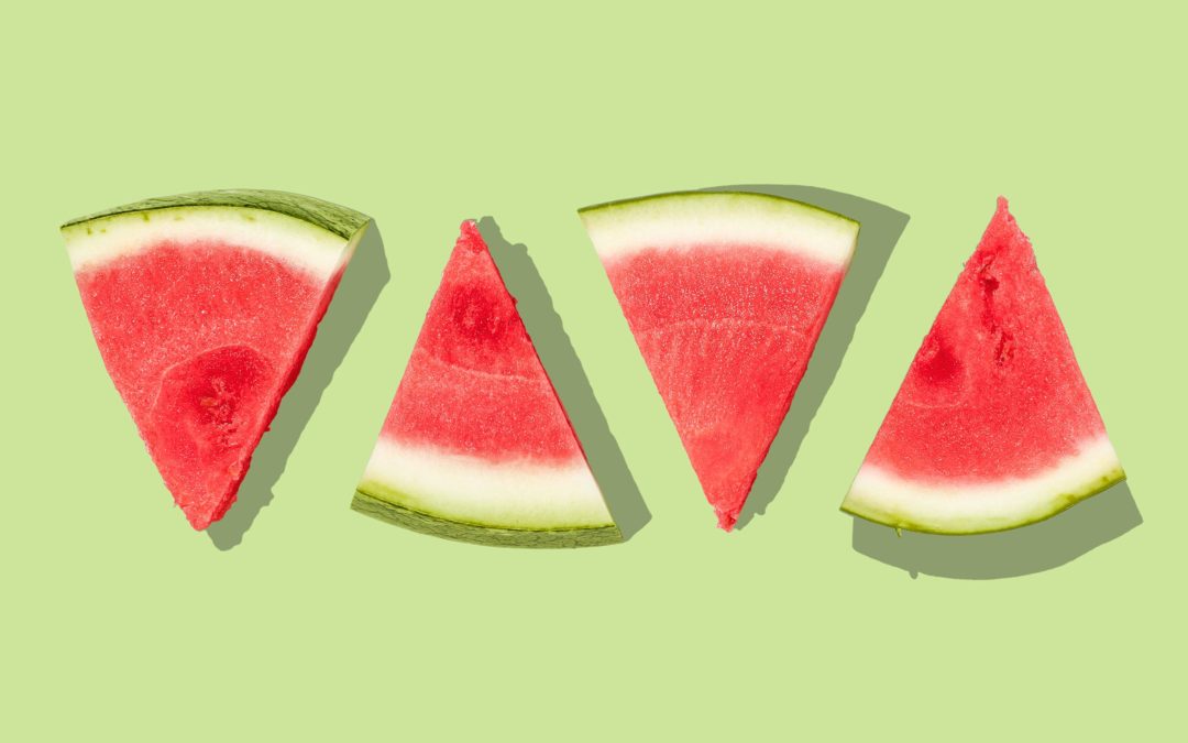 Watermelon feta salad with mint and black salt